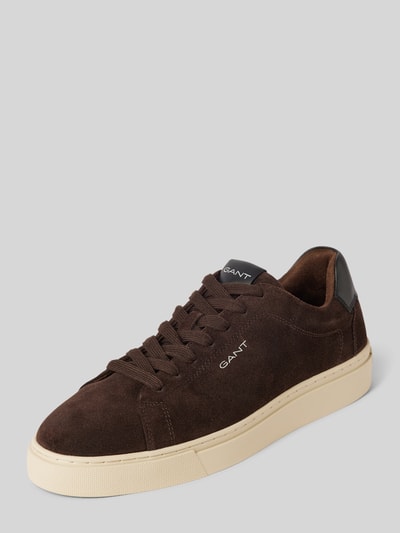 Gant Sneakers van leer met labeldetail, model 'Mc Julien' Donkerbruin - 1