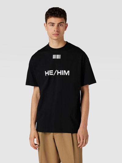 VTMNTS T-Shirt mit Motiv- und Statement-Print Schwarz 4