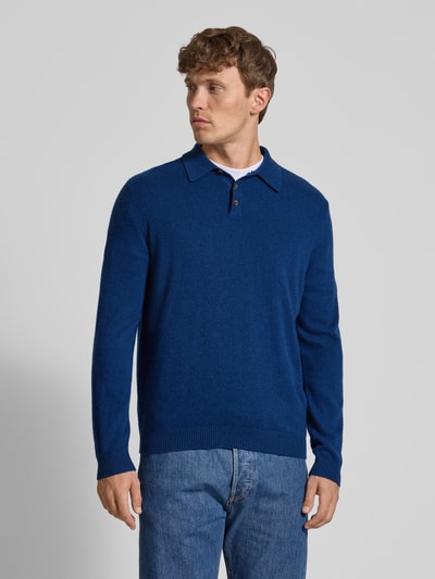 Christian Berg Men Gebreide pullover van puur kasjmier Marineblauw gemêleerd - 4