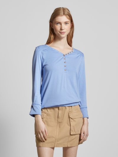 Ragwear Shirt met lange mouwen en korte knoopsluiting Lichtblauw - 4