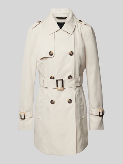 Zero Trenchcoat in unifarbenem Design mit Gürtel Beige 2