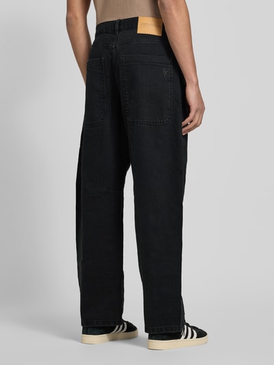 REVIEW Barrel fit jeans van puur katoen met achterzakken Zwart - 5