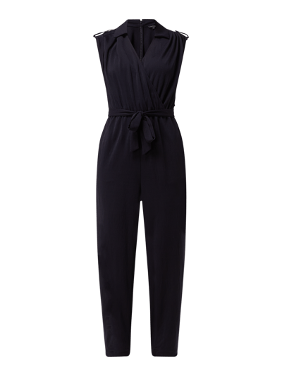 comma Jumpsuit met tailleriem  Marineblauw - 2