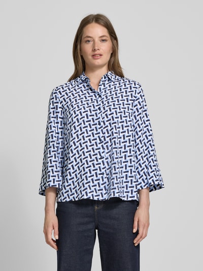 Christian Berg Woman Bluzka koszulowa z listwą guzikową Ciemnoniebieski 4