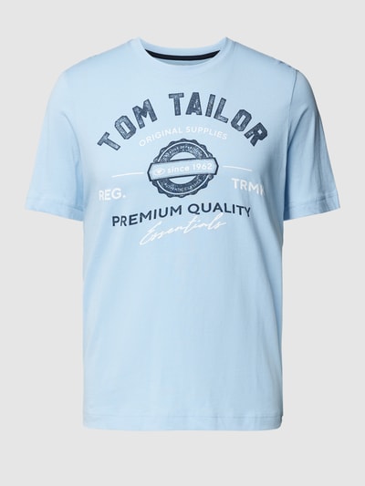 Tom Tailor T-shirt met labelprint Lichtblauw - 2