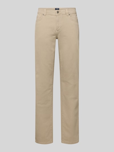 Produktfoto, Jeans mit 5-Pocket-Design von MCNEAL in Beige, gerader Schnitt aus Bio-Baumwoll-Mix mit Stretch-Anteil, glatte Struktur