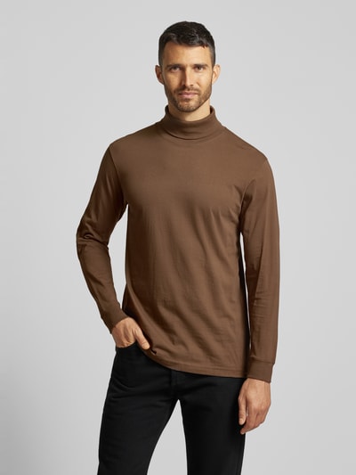 RAGMAN Longsleeve mit Rollkragen Mittelbraun 4