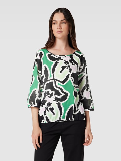 OPUS Blouse met all-over motief, model 'Fu intense' Groen - 4