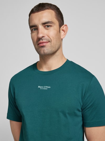 Marc O'Polo T-shirt z nadrukiem z logo Petrol 3