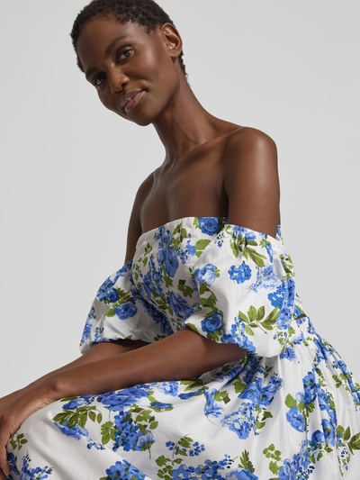 YAS Cropped Blusenshirt mit Square-Neck-Ausschnitt Modell 'SIENNA' Hellblau 3