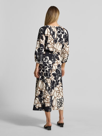 Betty Barclay midi-jurk van zuivere viscose met florale all-over print Zwart - 5