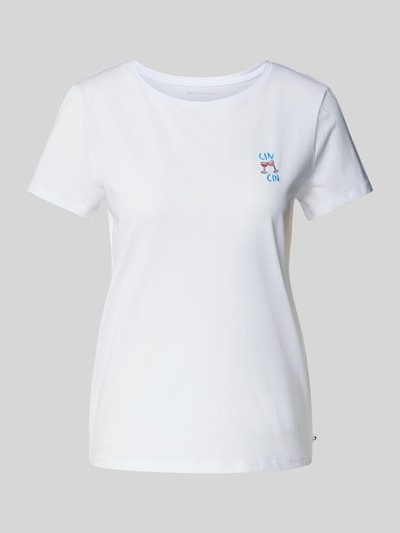 Tom Tailor Denim Regular Fit T-Shirt aus reiner Baumwolle Weiss 2