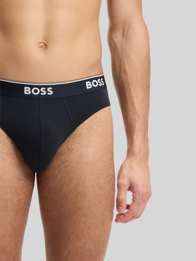 BOSS Figi z mieszanka bawełny w zestaw 3 szt. model 'BRIEF 3P POWER' Ciemnoniebieski 2