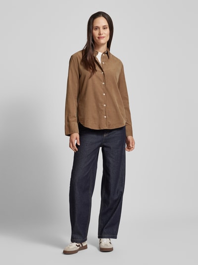 Marc O'Polo Regular fit overhemdblouse van fijne corduroy Lichtbruin - 1