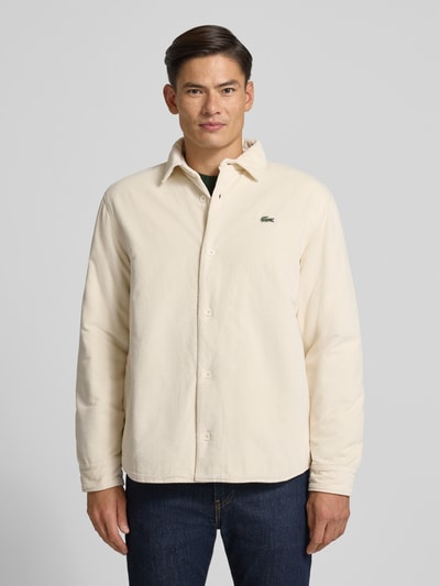 Lacoste Oversized Hemdjacke in Cord-Optik Offwhite 4