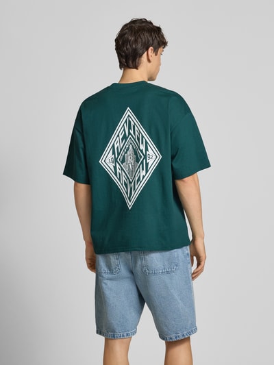 REVIEW T-shirt met ronde hals Donkergroen - 5