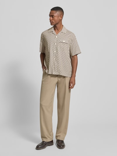 Lacoste Relaxed fit vrijetijdsoverhemd van een mix van katoen en viscose Ecru - 1