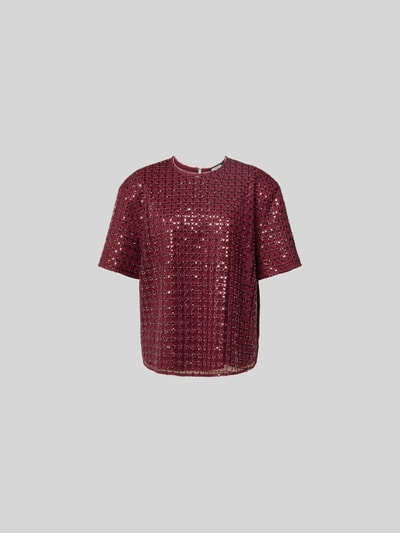 ROTATE T-Shirt mit Paillettenbesatz Bordeaux 2