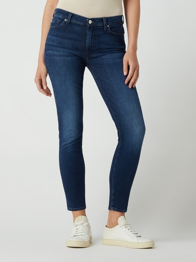 7 For All Mankind Skinny Fit High Waist Jeans mit Stretch-Anteil Dunkelblau 4