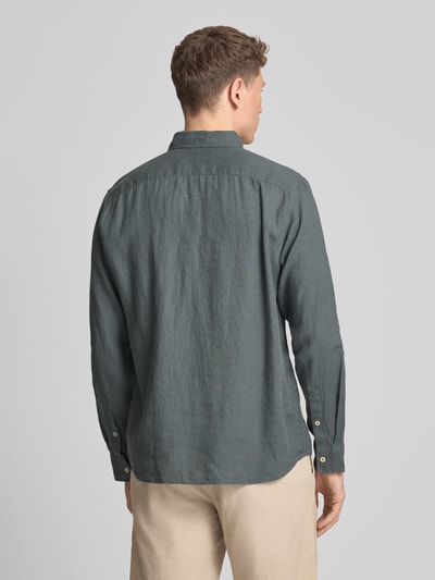 Marc O'Polo Regular Fit Freizeithemd aus reinem Leinen Oliv 5