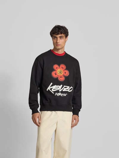 Kenzo Regular Fit Pullover mit Logo-Print Black 4