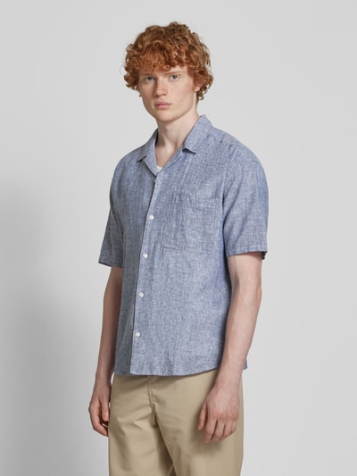Only & Sons Relaxed fit vrijetijdsoverhemd met 1/2-mouwen, model 'CAIDEN' Donkerblauw - 4