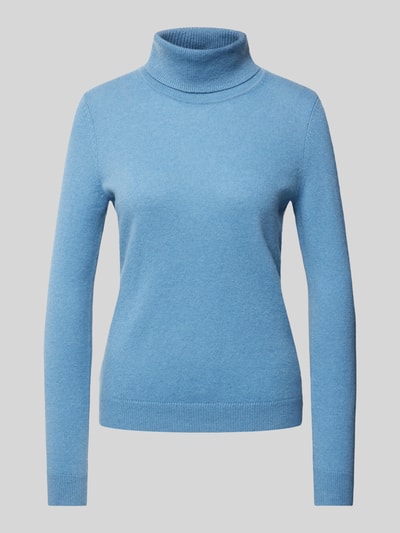 Christian Berg Woman Rollkragenpullover mit gerippten Abschlüssen Rauchblau 2