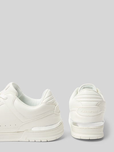 Produktfoto, Herren Sneaker mit Schnürverschluss Modell 'VIPER' von PLEIN SPORT in Weiß mit abgerundeter Spitze, Label-Detail, strukturierter Sohle, Absatzhöhe 3 cm, Schafthöhe 9 cm, Schaftweite 8 cm