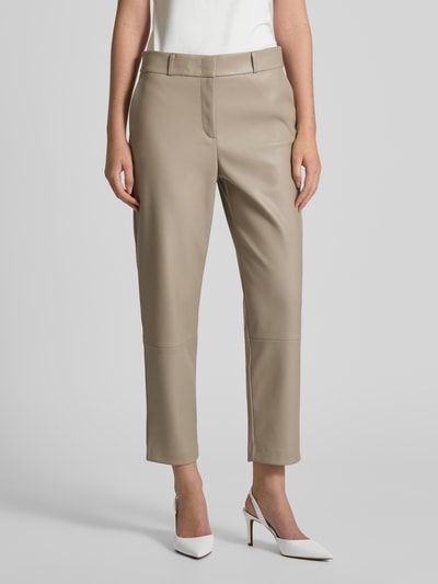 Christian Berg Woman Selection Slim Fit Hose in Leder-Optik Taupe 4