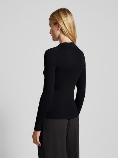 BOSS Pullover mit geripptem Rundhalsausschnitt Modell 'Feskiera' Black 5