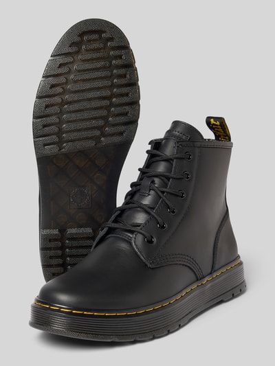 Dr. Martens Boots van leer met labeldetail, model 'Chukka' Zwart - 4