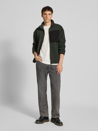 Blend Sweatjack met opstaande kraag Donkergroen - 1