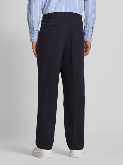 MCNEAL Wide fit stoffen broek met persplooien Marineblauw - 5