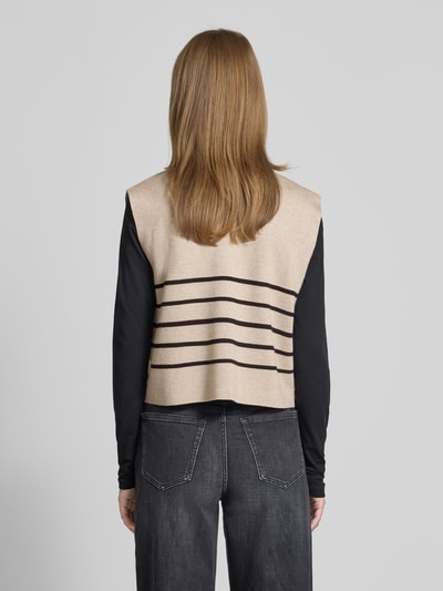 FREE/QUENT Mouwloos vest met V-hals, model 'ANI' Taupe gemêleerd - 5