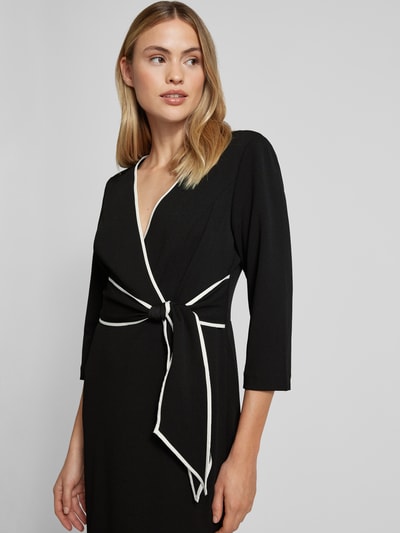 Adrianna Papell Knielanges Cocktailkleid in Wickel-Optik Black 3