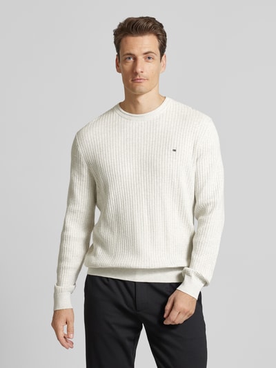 Christian Berg Men Strickpullover mit Logo-Stitching Offwhite 4