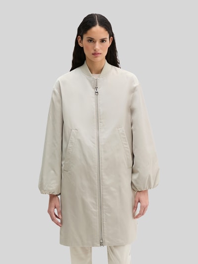 Marc O'Polo regular fit blouson-lange jas met college-kraag Beige - 4