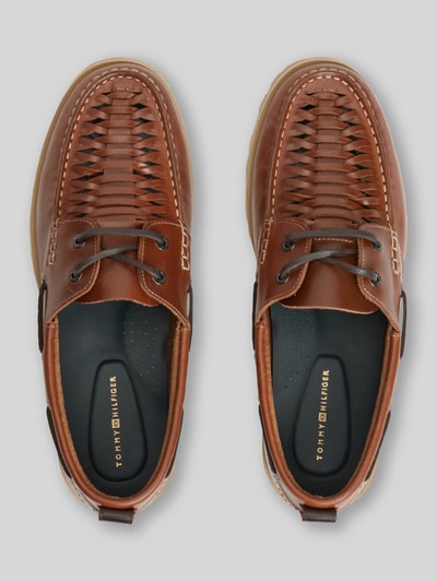 Tommy Hilfiger Schnürschuhe aus echtem Leder Mittelbraun 4
