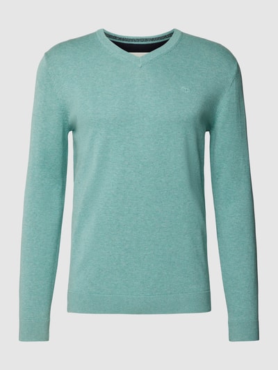 Tom Tailor Gebreide pullover met labelstitching Mintgroen - 2