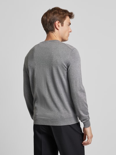 BOSS Gebreide pullover van scheerwol, model 'Baram' Antraciet - 5