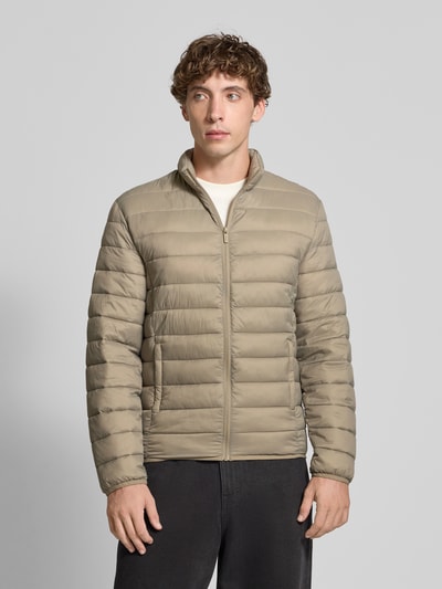 Only & Sons Kurtka pikowana o kroju regular fit z kieszeniami zapinanymi na zamek błyskawiczny model ‘GAVIN’ Beżowy 4