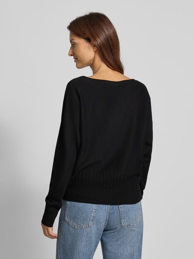 s.Oliver BLACK LABEL Sweter o kroju comfort fit z dzianiny z mieszanki wiskozy Czarny 5