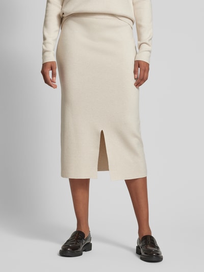 Christian Berg Woman Midirok met loopsplit Ecru gemêleerd - 4