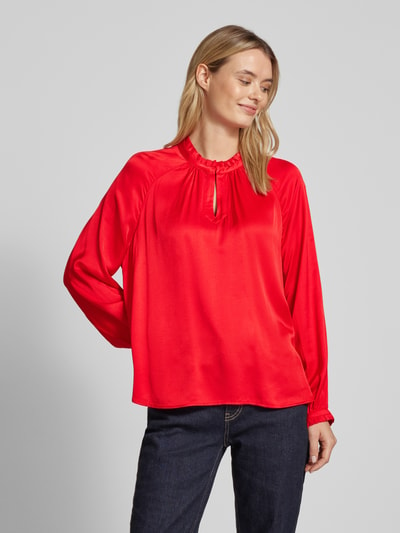 Milano Italy Blusenshirt mit elastischen Abschlüssen Rot 4