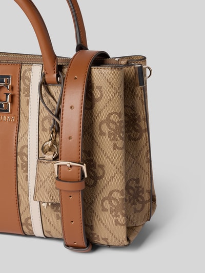 Guess Satchel bag met labeldetail, model 'ERENIA' Lichtbruin - 3