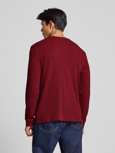 Calvin Klein Jeans Shirt met lange mouwen en structuurmotief Bordeaux - 5