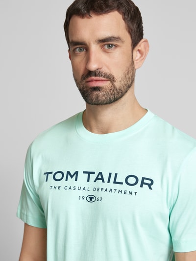 Tom Tailor Regular fit T-shirt van puur katoen Lichtturquoise - 3