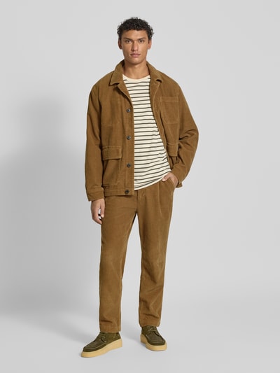 Armedangels Straight fit corduroy broek van puur katoen, model 'ARAANIO' Camel - 1