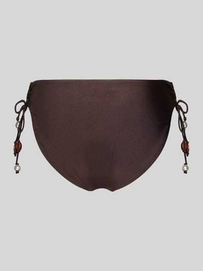 Produktfoto, Bikini-Slip mit Zierperlen Modell 'PALERMO LOOP' von Seafolly, braun, leichte Struktur, seitliche Schnürung, Damen-Bademode