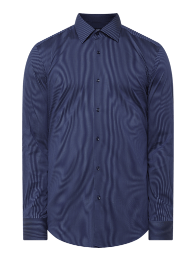 BOSS Slim fit zakelijk overhemd met stretch, model 'Jango' Marineblauw - 2